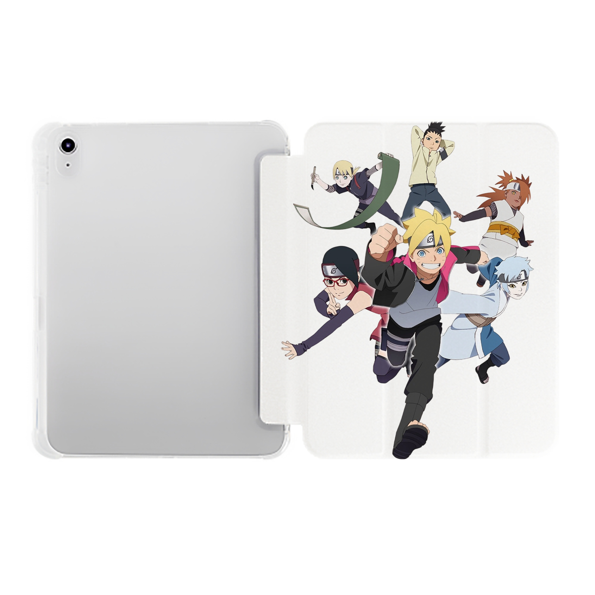 （画像用） NARUTO -ナルト- うずまき ボルト Uzumaki Boruto IPad ケース ペン収納付き 三つ折りスタンド PUレザー×シリコン 対応機種9.5/10.5/10.9インチ